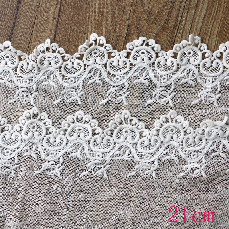 21cm 1yard 1 ярд/лот ширина: 20 см Стильная хлопковая вышитая кружевная одежда кружевная отделка DIY Швейные аксессуары - Цвет: 21cm 1yard