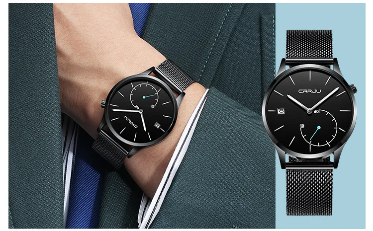Часы CRRJU мужские наручные кварцевые Модные индивидуальные дизайнерские