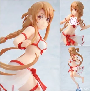 Горячее аниме меч искусство онлайн Yuuki Asuna бикини купальник Ver 1/10 ПВХ сексуальная