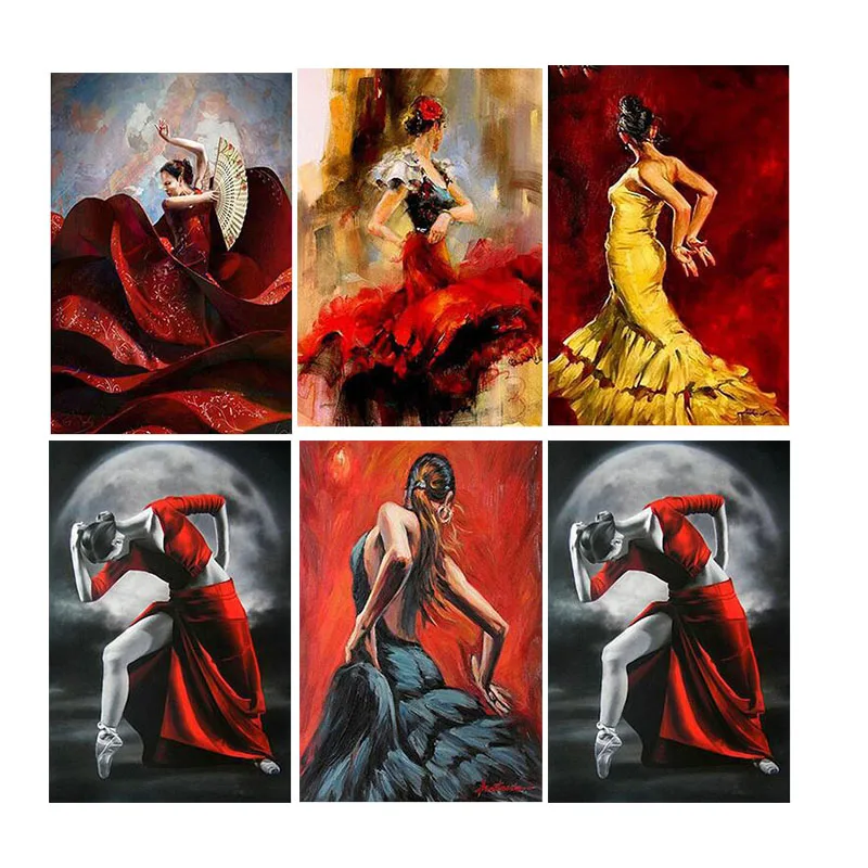 

Full Square Drill 5D DIY Diamond Painting Women Dance Art Living Room Home Decoration Round Drill Square Embroidery Picture