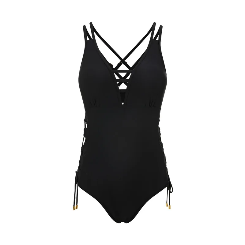 

Swimsuit Monokini One Piece Swim Suit Women's One-Piece Bikini Female Sexy Korea Pure Movement Solid Polyester Swimming Suit