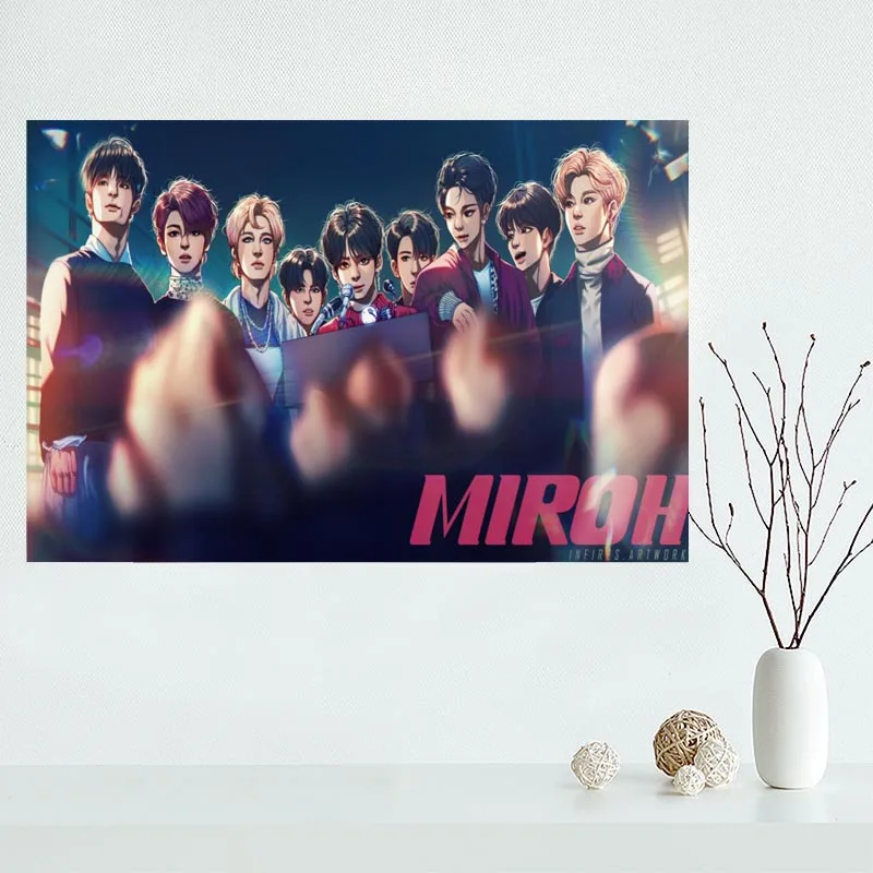 Пользовательские Kpop страй Дети плакат стены для гостиной Искусство Плакат Украшение шелковая ткань яркий Гладкий без рамки Морден печать стены - Цвет: 24