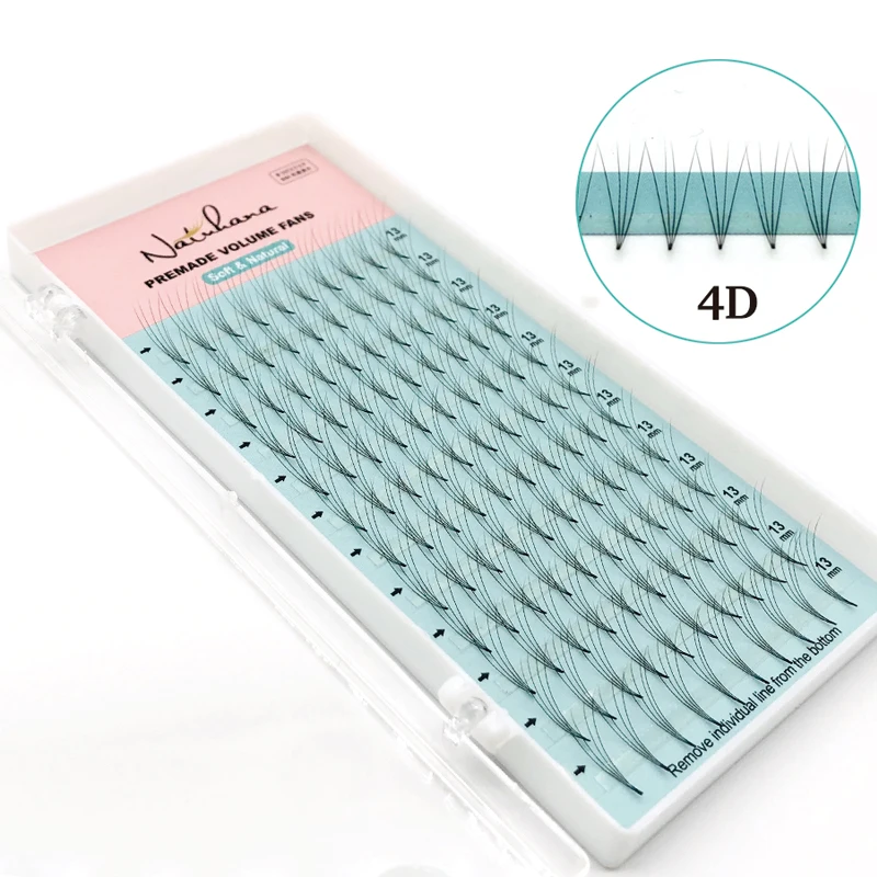 NatuHana Pre Made Russian Volume Fan Eyelash Extensions - 2D to 6D Options - Cilios Lashes image 4