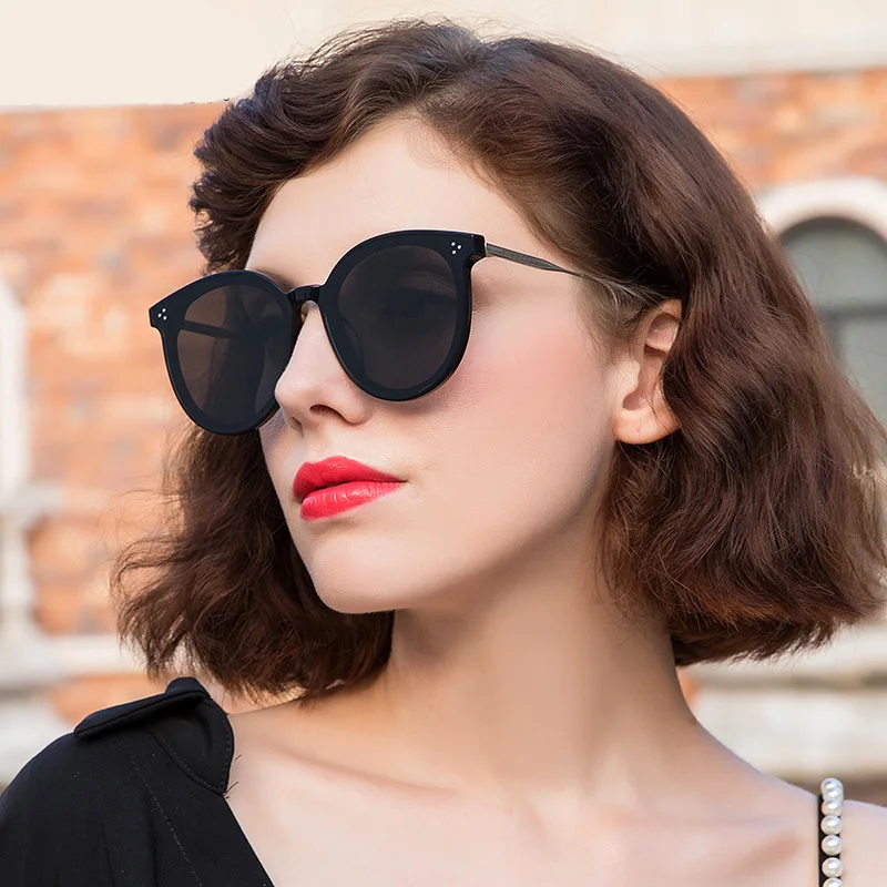 

2020 Women Cateye Sunglasses Fashion Round Ladies Vintage Retro Brand Designer Oversized Female Cat Eye Sun Glasses Oculos Gafas