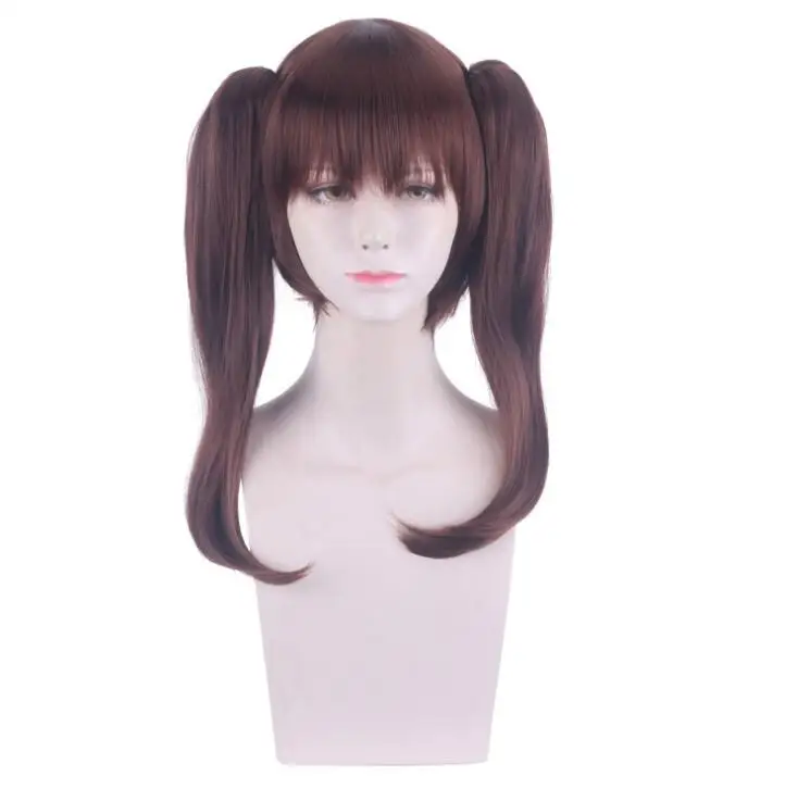 Cosplay 55CM Anime The Seven Deadly Sins Diane Cosplay Wigs Short Brown Double Ponytails Cosplay Hair Wig