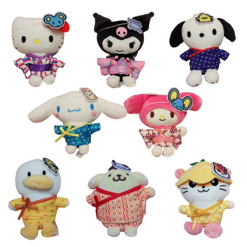 

11 см мультяшный аниме My Melody Cinnamoroll KTcat Purin Dog Kuromi Kawaii, плюшевые игрушки, подвеска в виде сумки, детский подарок на день рождения