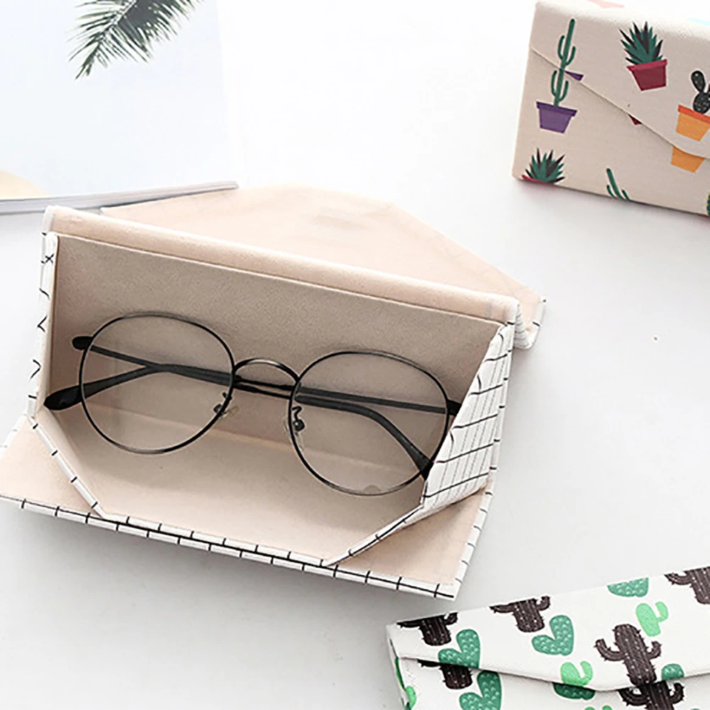 Складной треугольный модный Чехол для очков из искусственной кожи защита