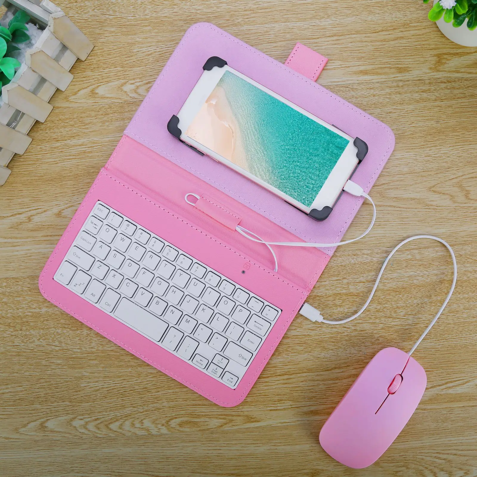 Мобильный телефон клавиатуры и мыши комплект с кожаным тканевые чехлы для Huawei
