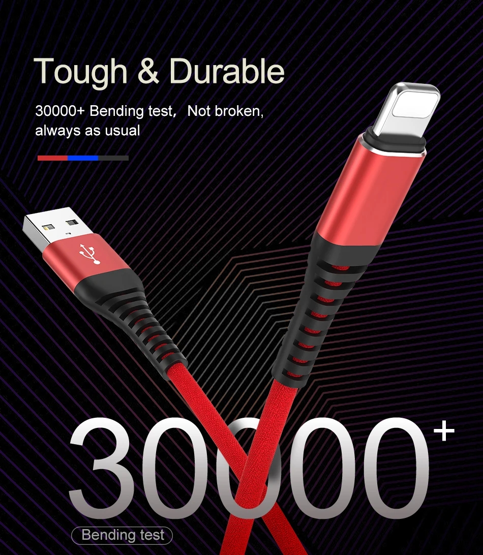 3.1A USB кабель для iPhone X 8 7 6 6S plus 5 5S кабель высокопрочный кабель передачи данных для быстрой зарядки быстрое зарядное устройство для устройств apple