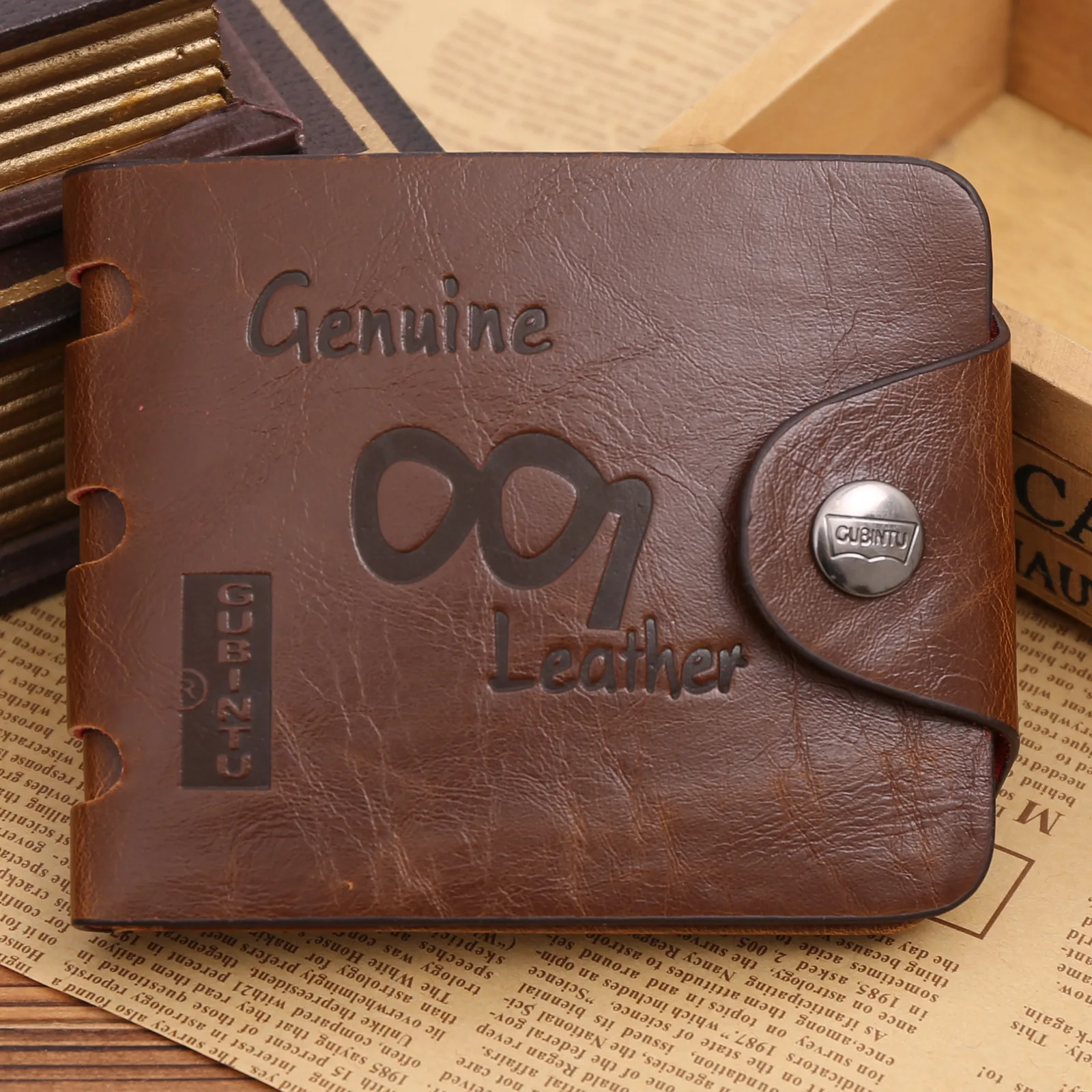 Classic Vintage Retro Male Hasp Hunter Brown Leather Wallet Purse Card Holder Clutch for Men|Мужские кошельки| |