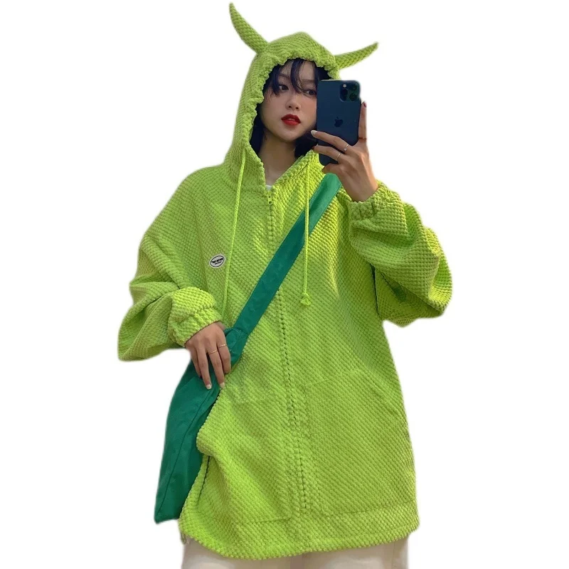 Осенние женские толстовки в стиле Харадзюку панк готика свитшот с капюшоном виде