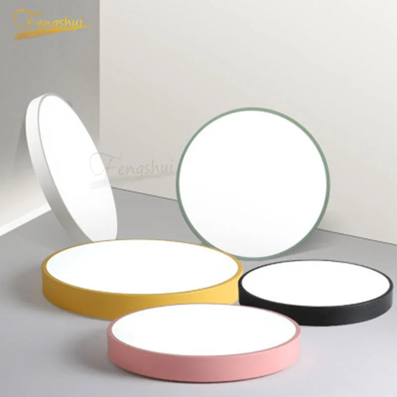 

Modern Creative Ultra-thin 5cm Macaron LED Ceiling Light Nordic Round Ceiling Lamp Bedroom Kitchen Dining Room Foyer Luminaria