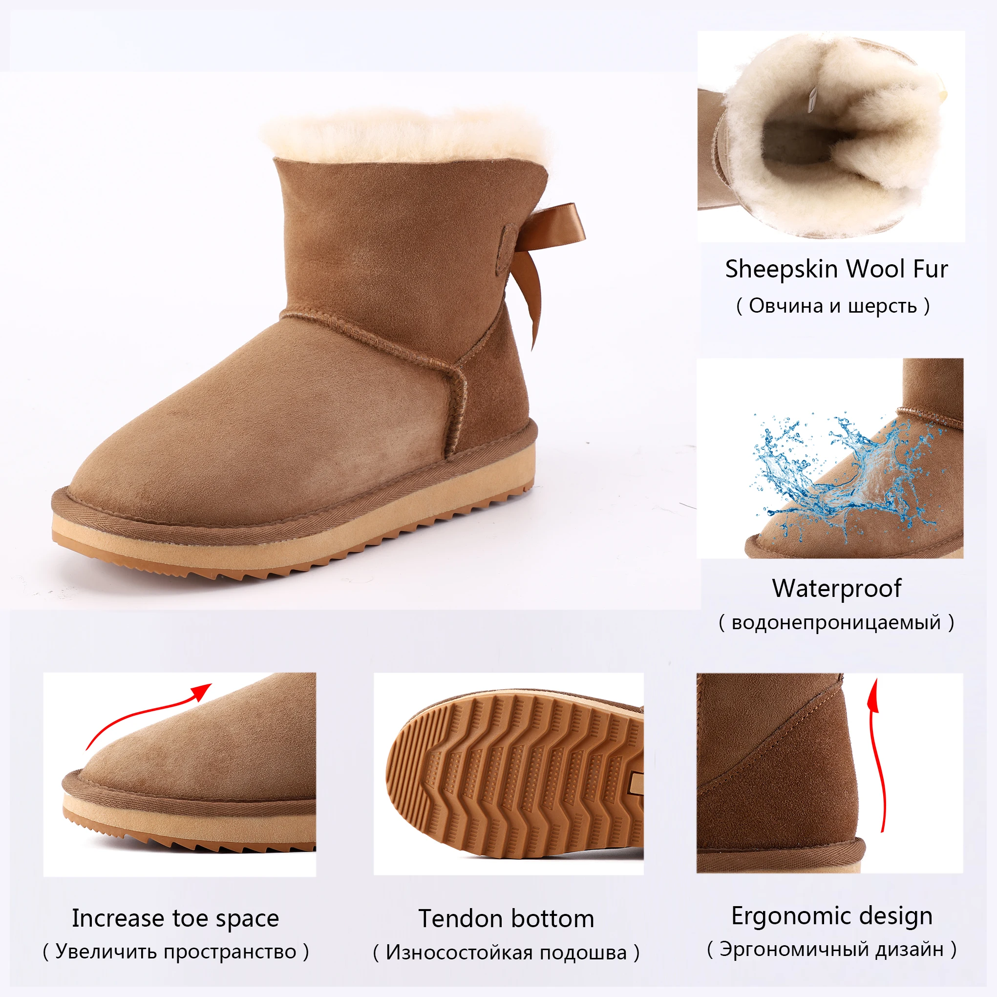 Женские замшевые ботильоны FVMX Зимние Повседневные полусапожки из овечьей кожи и