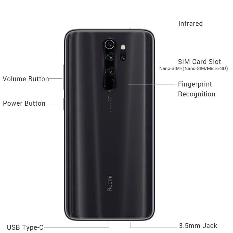 Имеются на складе! Xiaomi Redmi Note 8 Pro 6 ГБ 128 64 мп четыре тыловые камеры смартфон MTK Helio G90T
