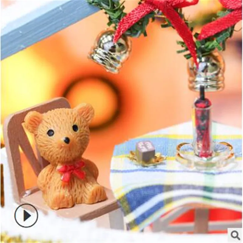 

2021 New DIY Wooden Doll Houses Miniature Dollhouse Furniture Kit Toys For Children Chriamas Day Wedding New Year Gift