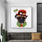 Arthyx Ручная роспись Абстрактная Волшебная собака мультфильм Животные Масляные картины на холсте Современная Настенная картина для гостиной домашний декор