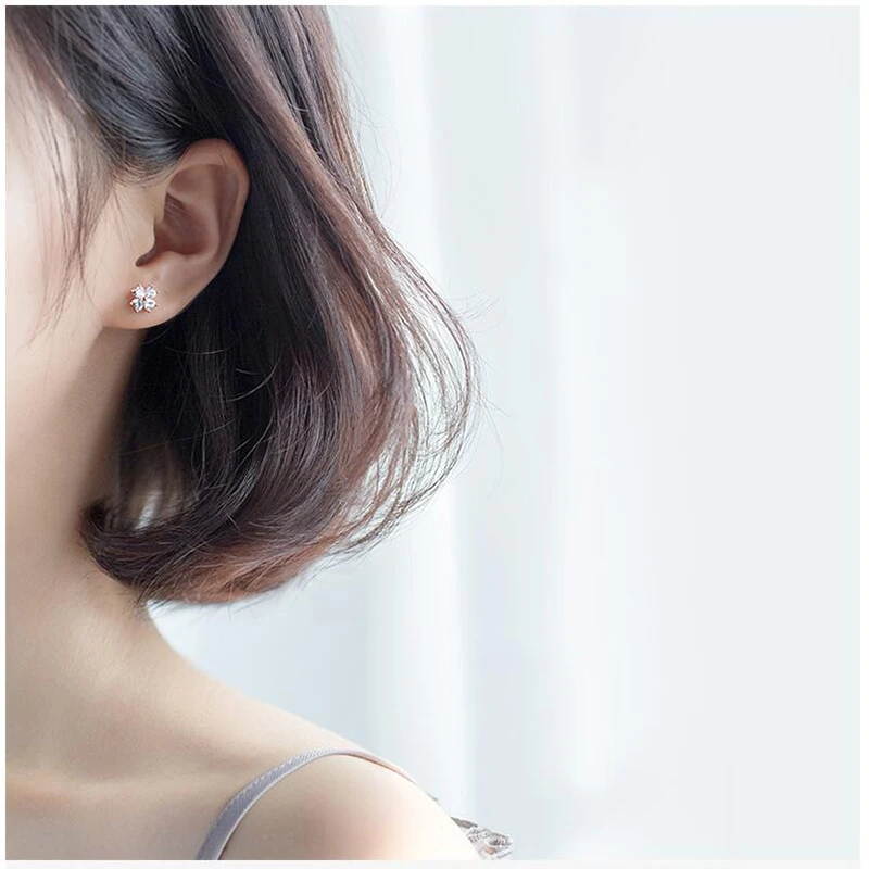 Женские серьги гвоздики с цветком розы Trustdavis минималистичные из 100%