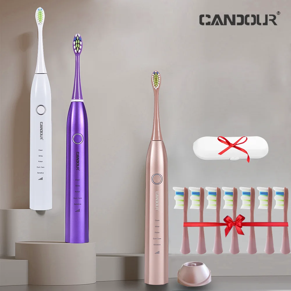 

CANDOUR 5168 sonic toothbrush electric toothbrush ultrasonic safety induction charging adult ipx8waterproof With 16 Brush Heads