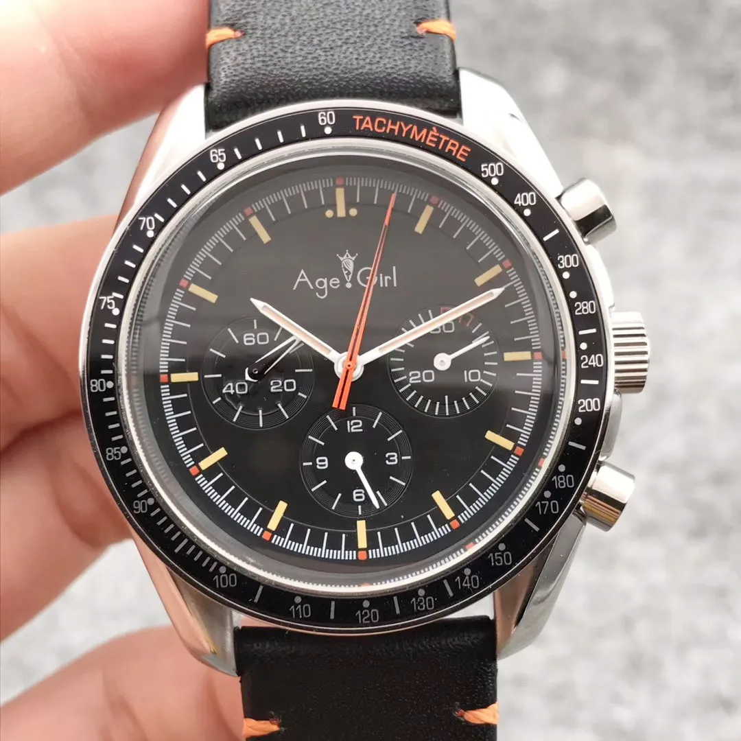 

Classic New Men Automatic Mechanical Watches Speed Racing Luminous Ceramic Canvas Sapphire Leather Sport Black Limited AAA+