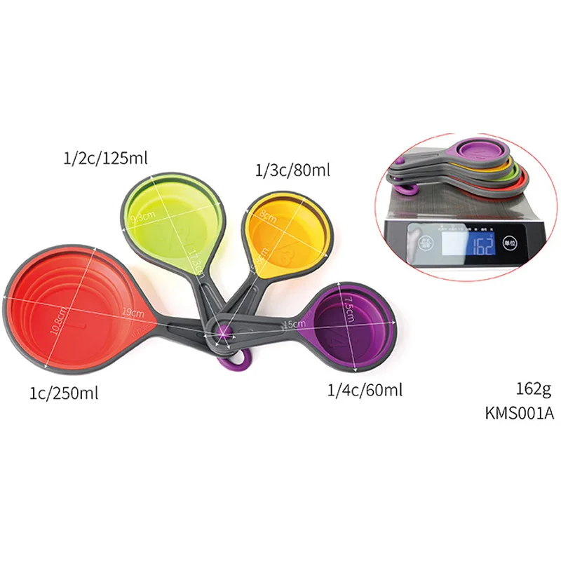 Силиконовые телескопические мерные чашки ложки для выпечки мерная ложкa