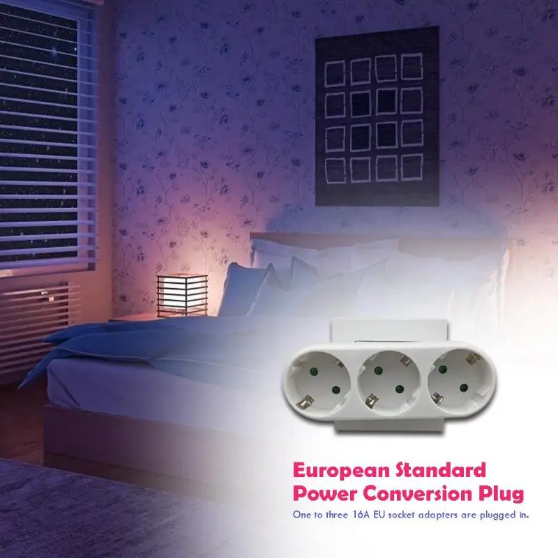 Европейский адаптер для конвертации штепсельной вилки от 1 до 2 3 t 4 способа ЕС