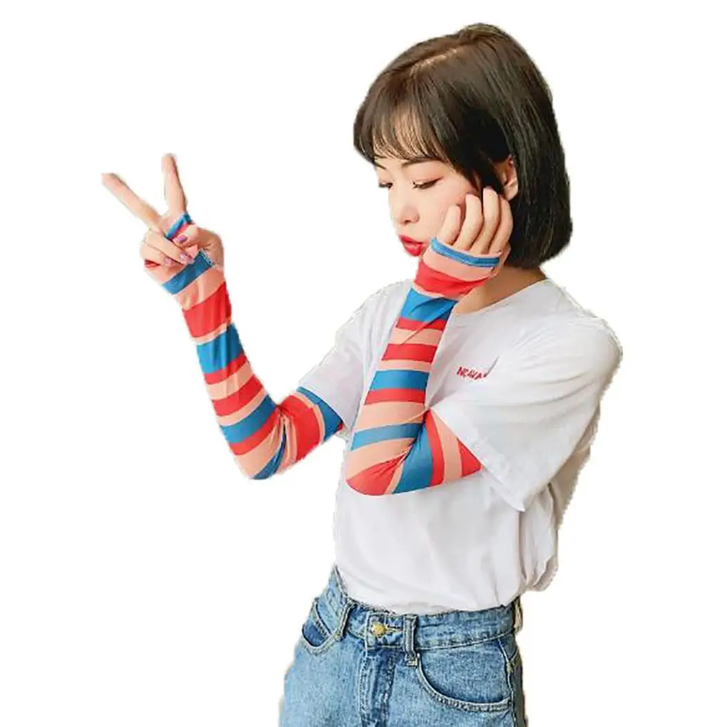 Нейлоновые нарукавники Mangas грелки летние спортивные УФ Защита для бега и езды на