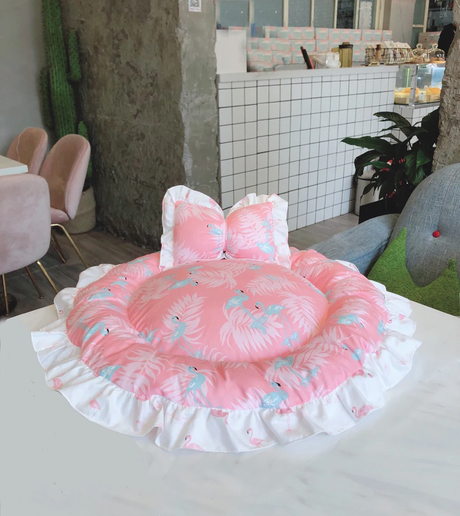 Круглый коврик для собак диван кошек кровать сна плюшевый Кот щенок мягкий дом