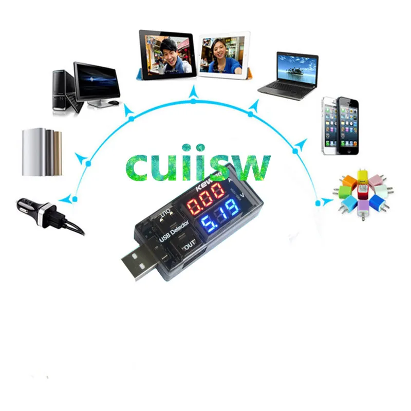 Красный + синий двойной USB ток напряжения зарядный детектор тестер батареи