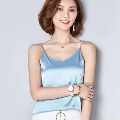 2020 летние однотонные повседневные топы без рукавов Женские с v образным вырезом
