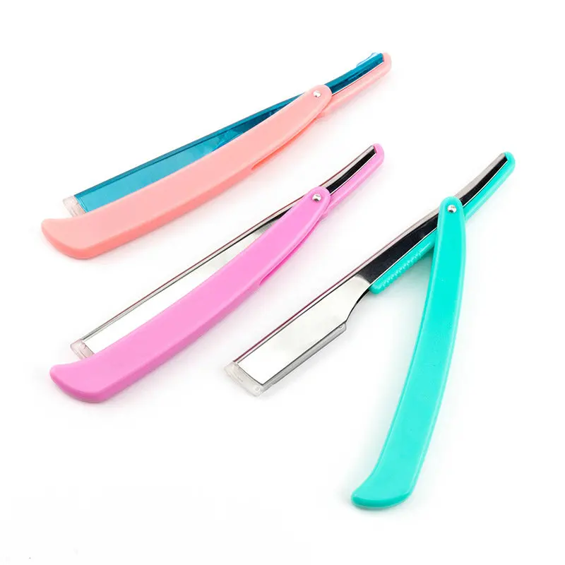 3 Colors Unisex Manual Folding knife & Shaving Straight Edge Razors for Beard Shaving & Hair Removal With Blades