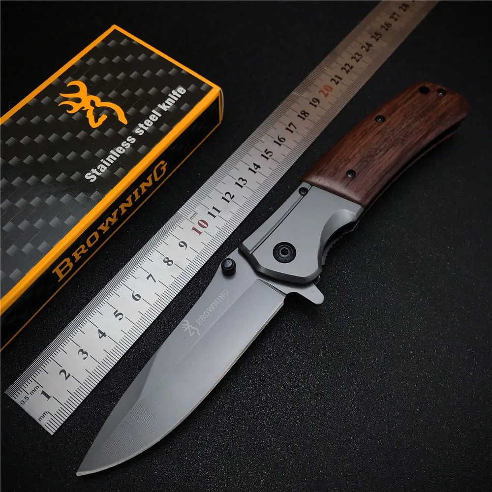 

Browning DA98 Folding Knife EDC High Quality Portable 440 Blade Steel Wood Handle Tactical Knife Camping Survival Knife Hunting