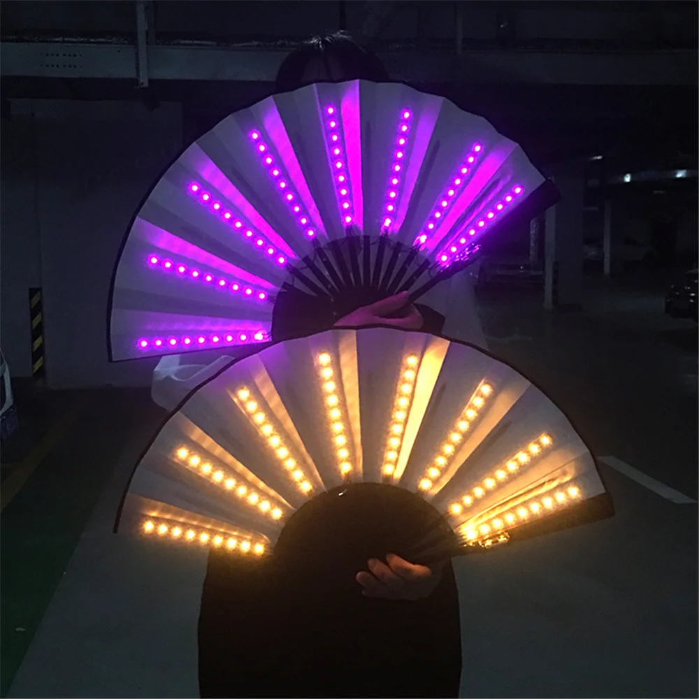 

Party LED Glowing Fan Stage Performance Show Light Up Fan Children Birthday Party Gift Wedding Night Bar Club Fluorescent Props