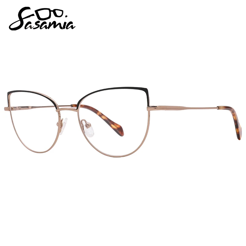 

SASAMIA Woman Metal Glasses Frame Cat Eye Eyeglasses Frames Optical Prescription Computer Myopia Female Glasses Fashion MW3046