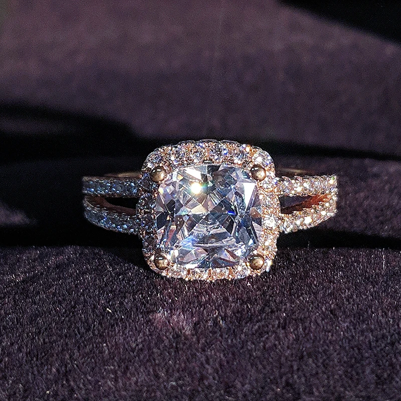 Серебряный цвета розового золота Цвет 925 стерлингового серебра с нашивкой в виде