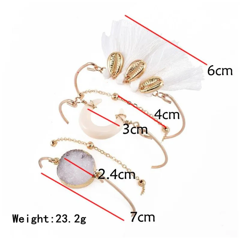 ALYXUY 5 шт./компл. богема оболочки с кисточкой белого цвета украшением в виде