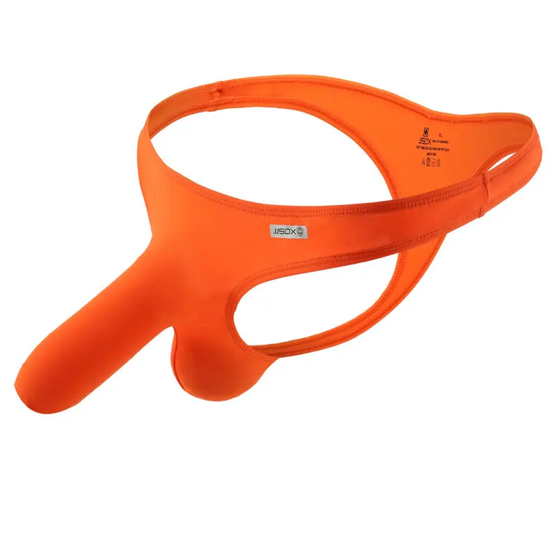 Мужские трусы стринги с мешочком для пениса серые Тонги бандаж сексуальное