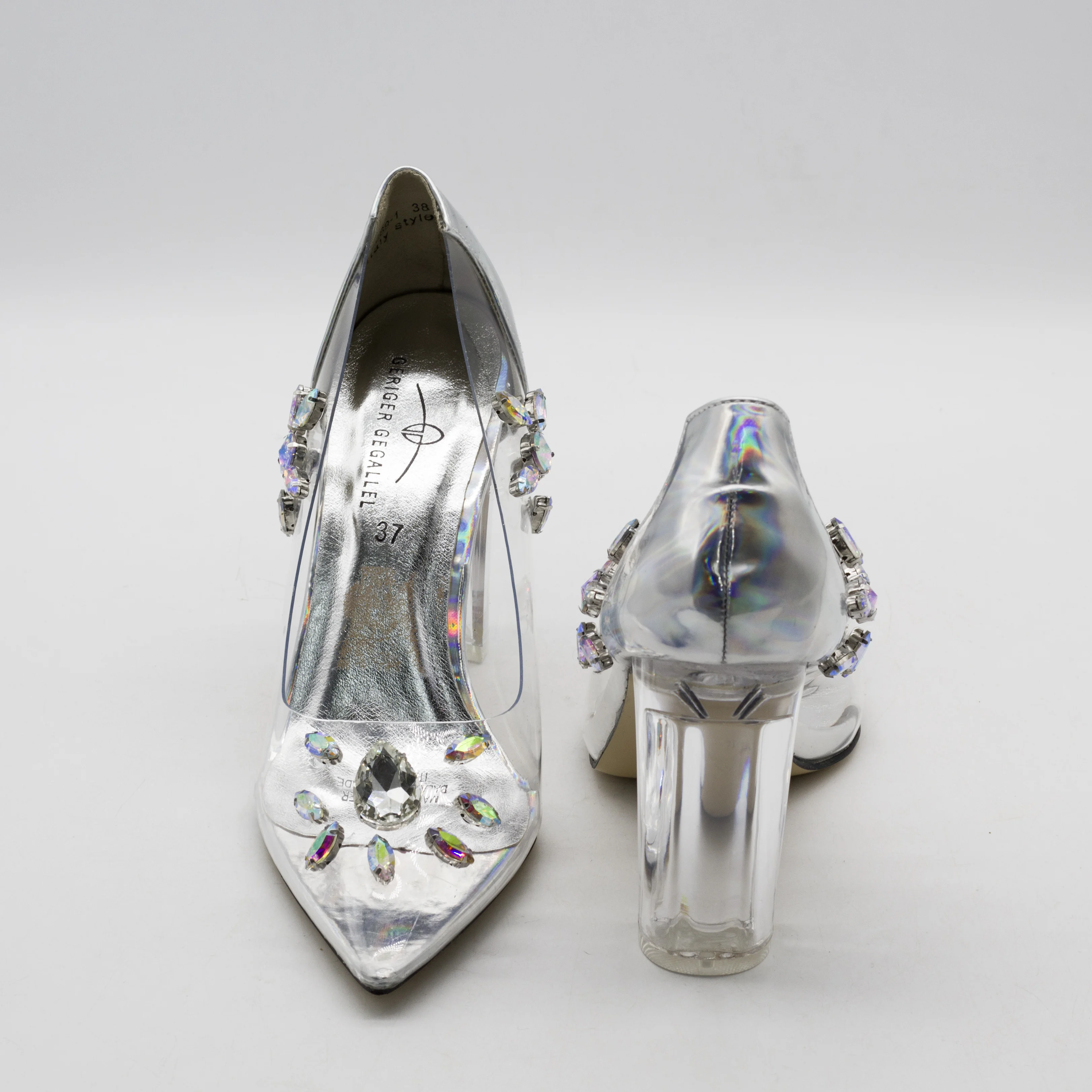 Y869-1 Women's Sandals Floral Rhinestone Female Footwear Wedding Party High Heel to Match Dress Elegant Block Heel Women Shoes