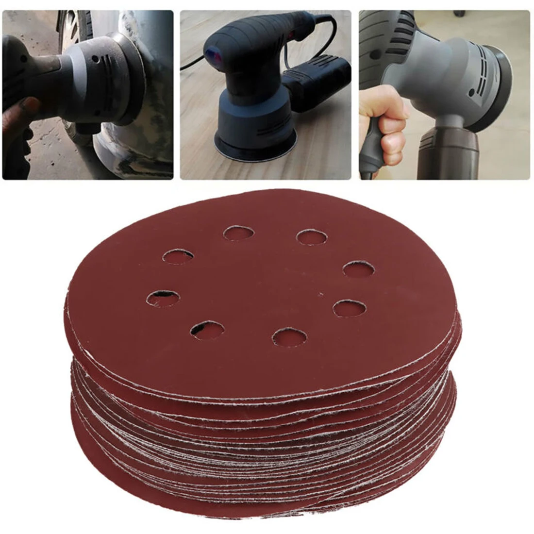 

30pcs 5inch 125mm 800-2000 Grit Abrasive Sanding Discs Flocking Round Sandpaper Hole Disk Sand Sheets Grit