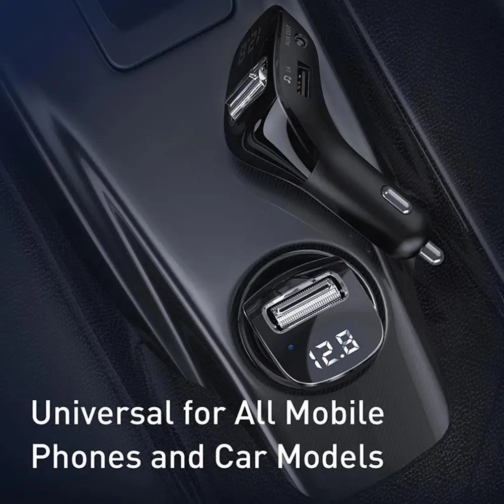 FM-трансмиттер Baseus автомобильный с поддержкой Bluetooth 5 0 и двумя USB-портами |