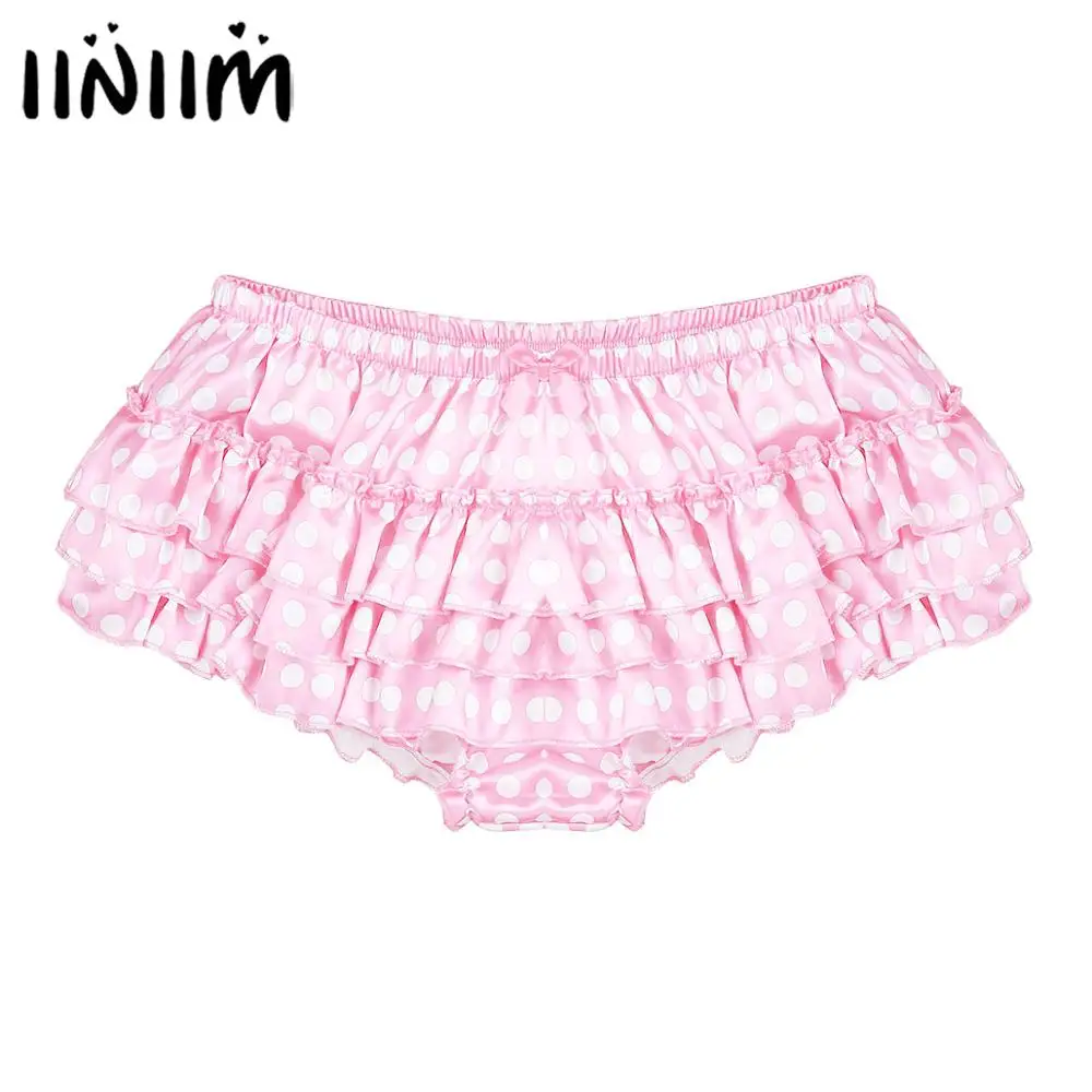Iiniim/мужские нижнее белье Sissy для младенцев трусы Блестящий горошек Многослойные