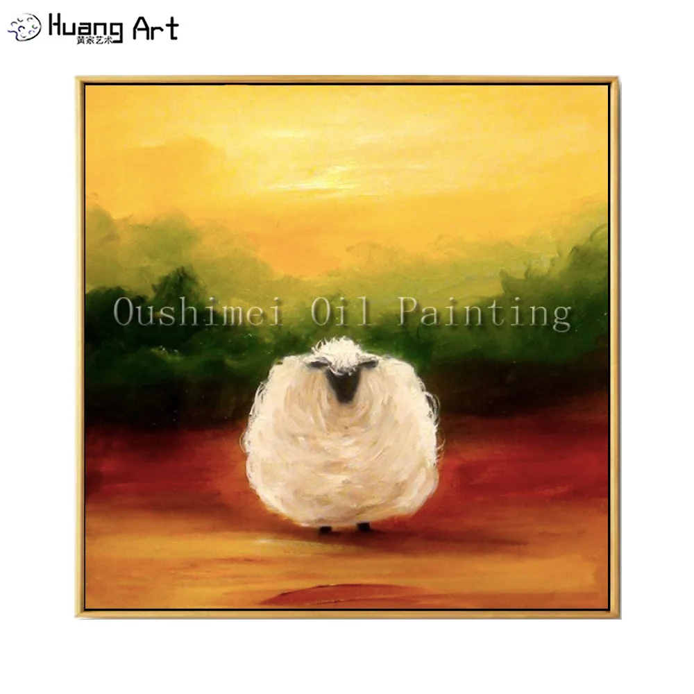 Высококачественная Современная декоративная живопись маслом овец ручной работы