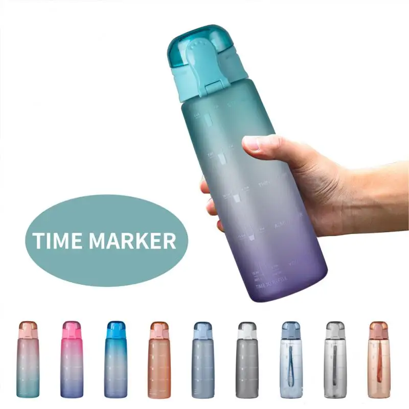

New Creative Outdoor Sport Plastic Large Capacity Water Bottle Gradient Color Portable Water Bottle Drinkware.