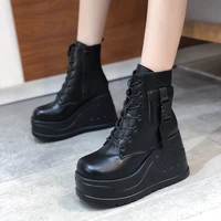 new fashion non mainstream comfortable pu large size platform platform shoes boots high heels fashion autumn and winter wedges a