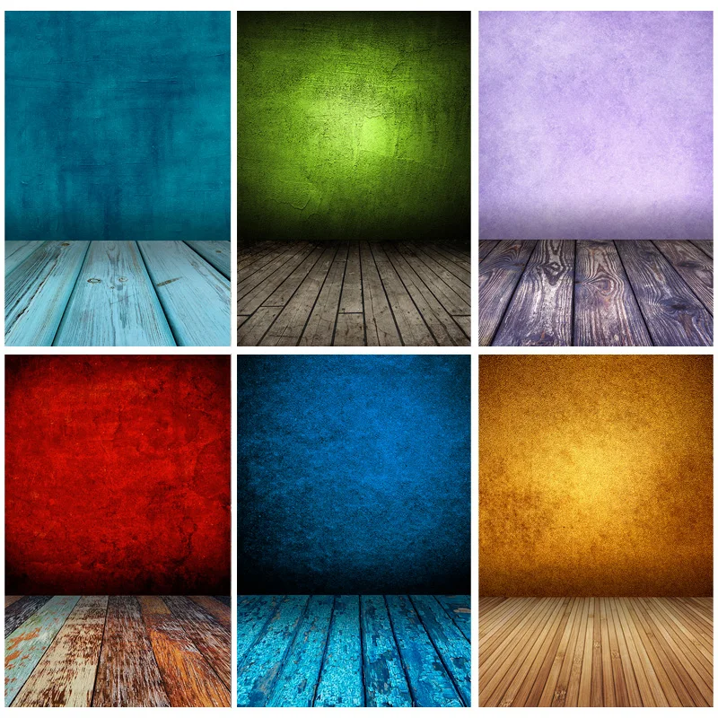 

SHENGYONGBAO Vintage Gradient Photography Backdrops Props Brick Wall Wooden Floor Baby Portrait Photo Backgrounds 210125MB-38