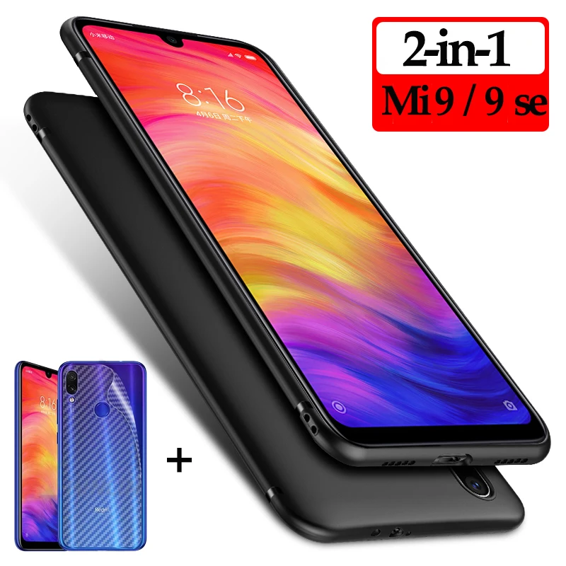 2 в 1 полное чехол для xiaomi mi 9 case ТПУ + задняя Экран Защитная пленка чехлы se