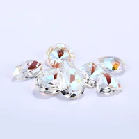 multiple shapes all sizes transparent fluorescent crystal rhinestones k9 glass pointback rhinestones glue on jewelry accessories
