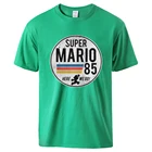 Футболка Super Mario 85 Мужская в стиле ретро, крутая тенниска из 100% хлопка, Свободный пуловер с коротким рукавом и круглым вырезом, лето 2021