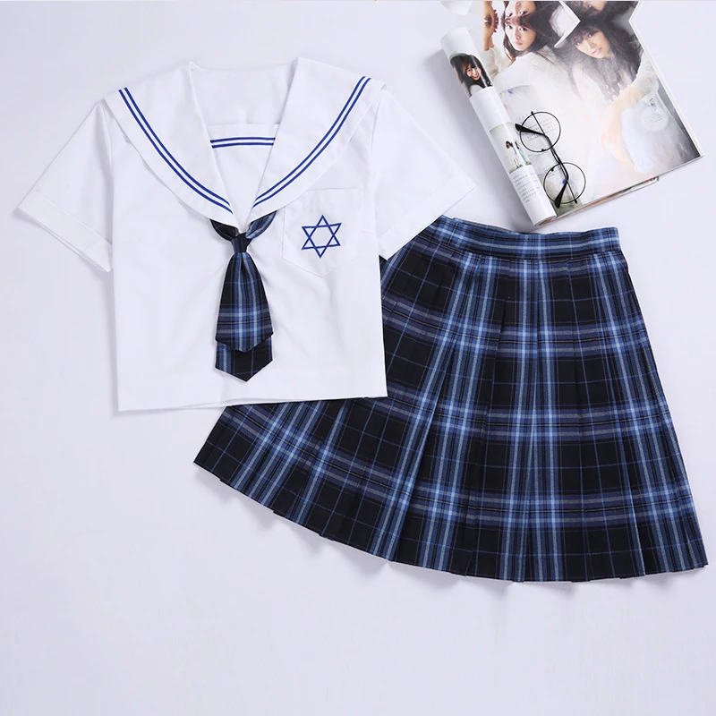 Школьная форма с короткими рукавами для студентов Костюм из японской школьной