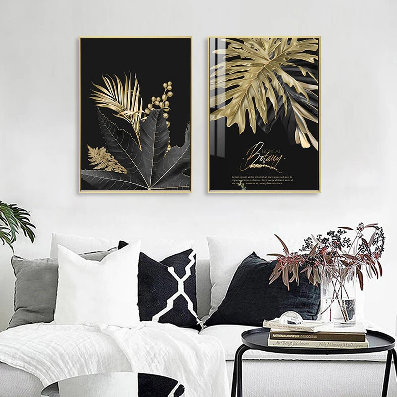 

Simple Yellow Leaves Modern Wall Art Canvas Painting Nordic Posters And Prints Wall Pictures For Living Room Decor