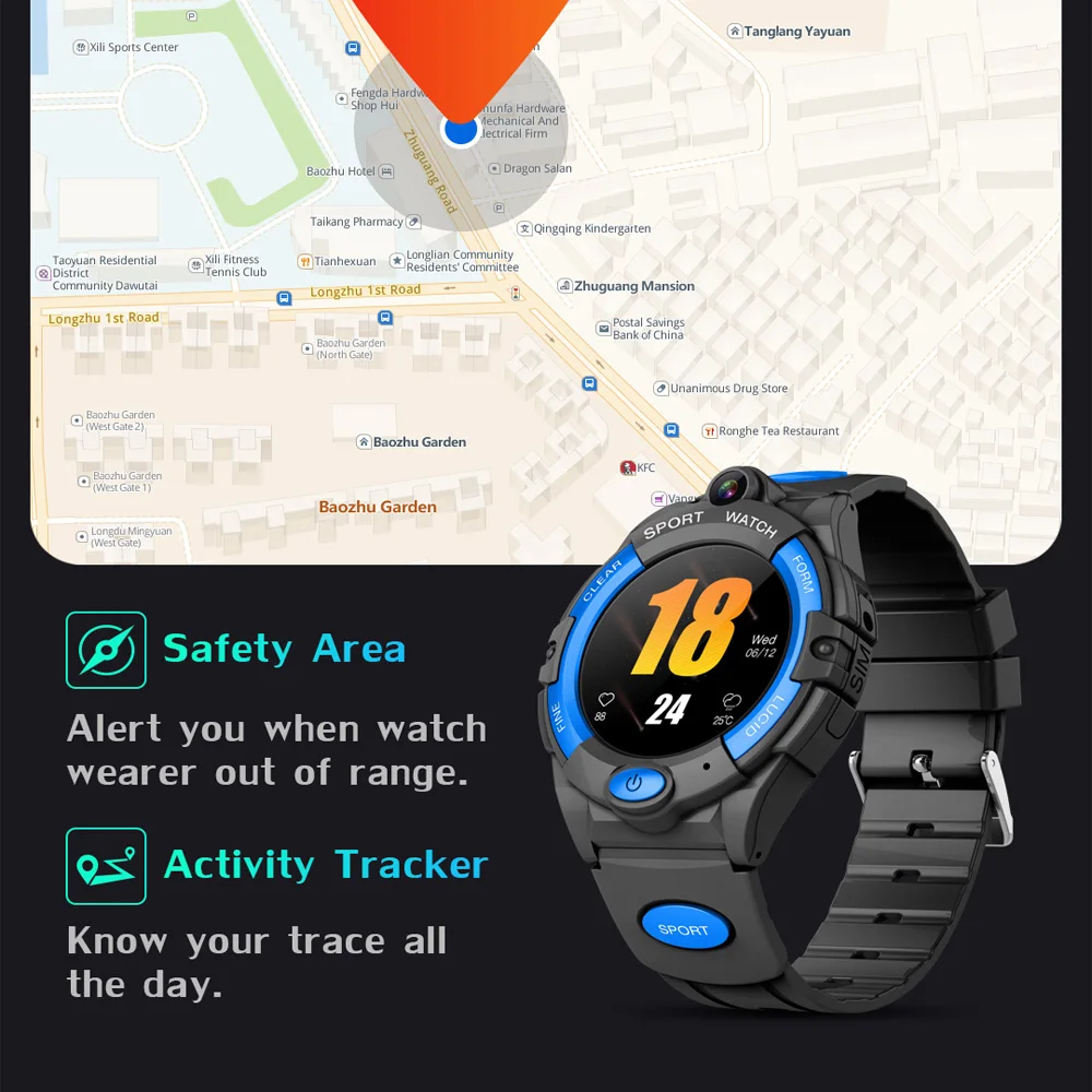4G Смарт-часы для детей видеозвонки телефон с GPS Wi-Fi трекер шагомер звонок назад